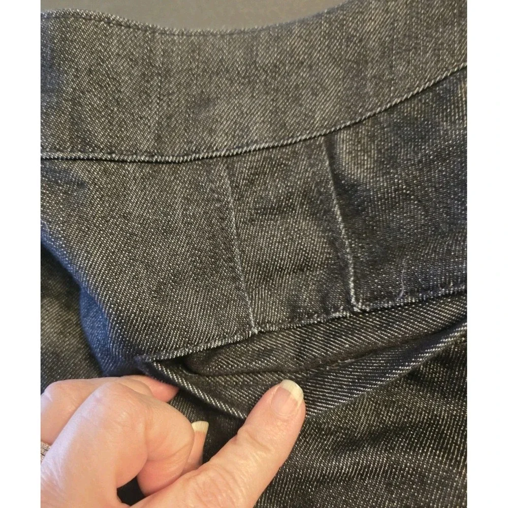 Chico's Platinum Women's Blue‎ Dress Pants Denim Straight Leg Flat Front Pockets